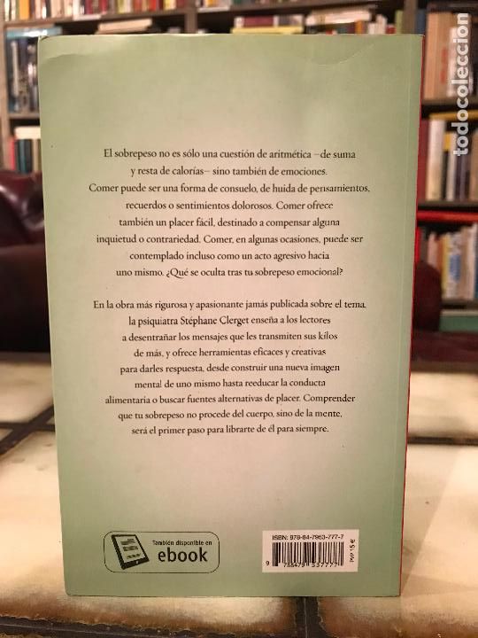 Libros de segunda mano: Sobrepeso emocional. St&eacute;phane Clerget. - Foto 2