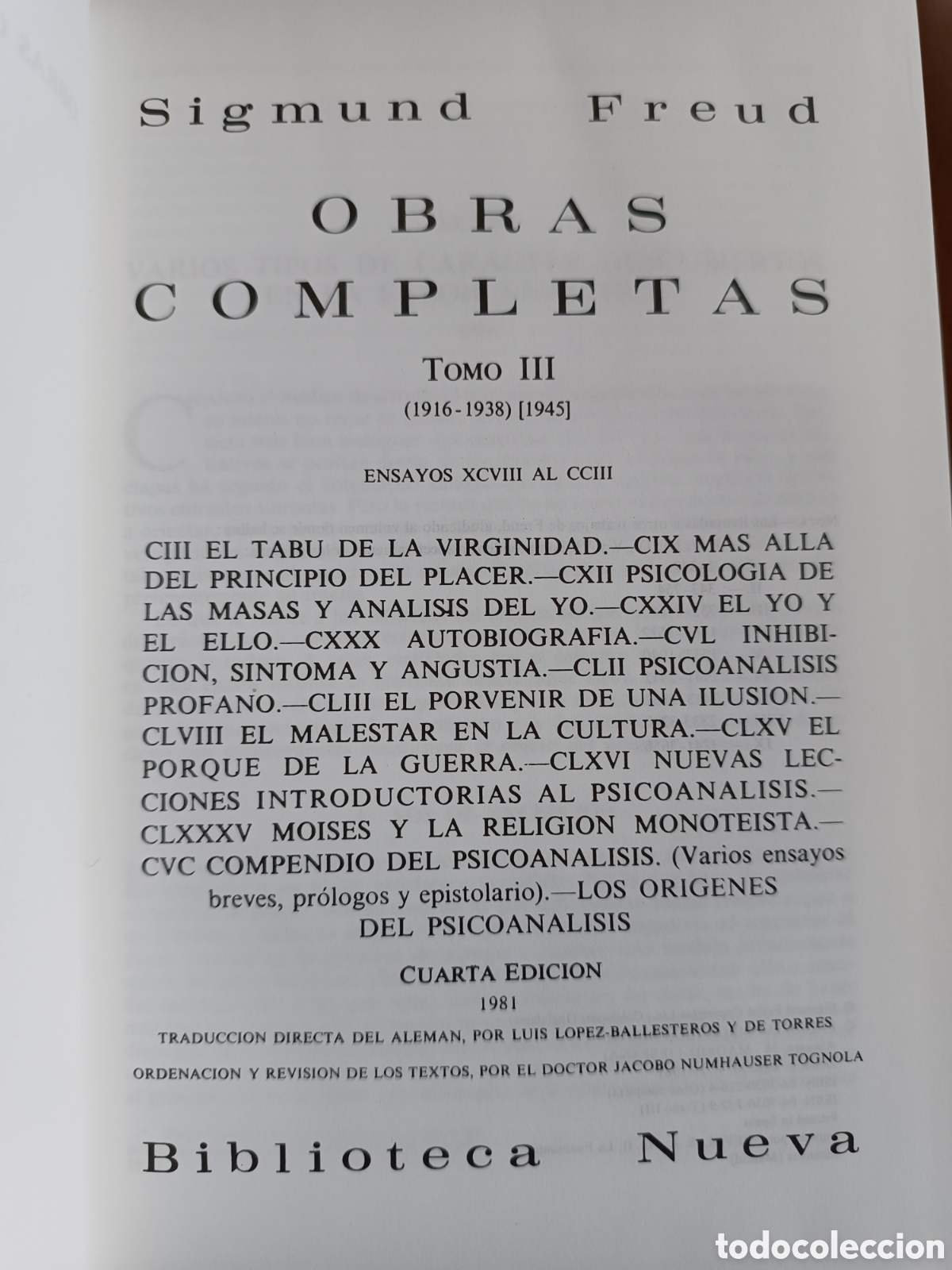 Libros de segunda mano: SIGMUND FREUD OBRAS COMPLETAS  3 Tomos - Foto 23
