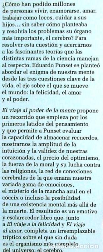 Libros de segunda mano: EL VIAJE AL PODER DE LA MENTE - EDUARDO PUNSET - CIRCULO DE LECTORES 2010 - VER INDICE - Foto 2