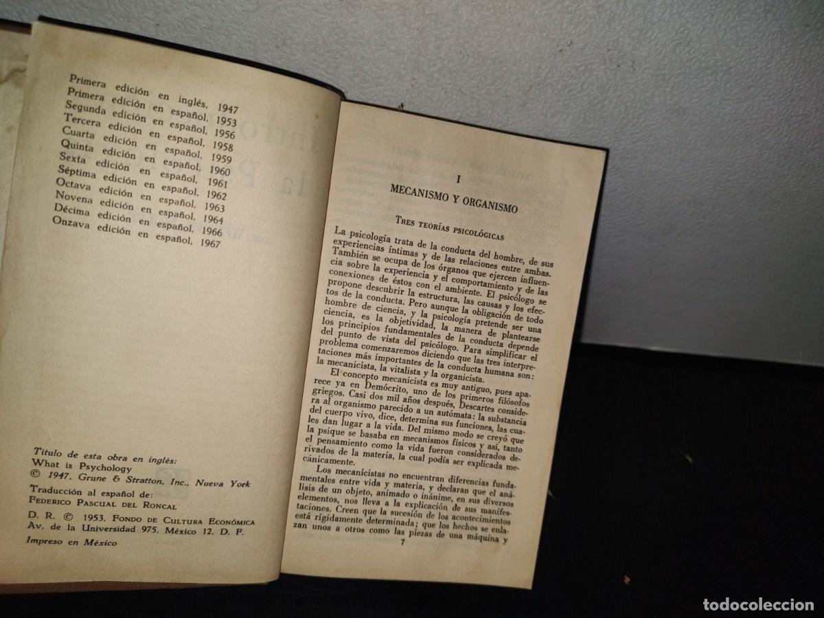 Libros de segunda mano: 82- INTRODUCCI&Oacute;N A LA PSICOLOG&Iacute;A - WERNER WOFF - 1967 - Foto 5