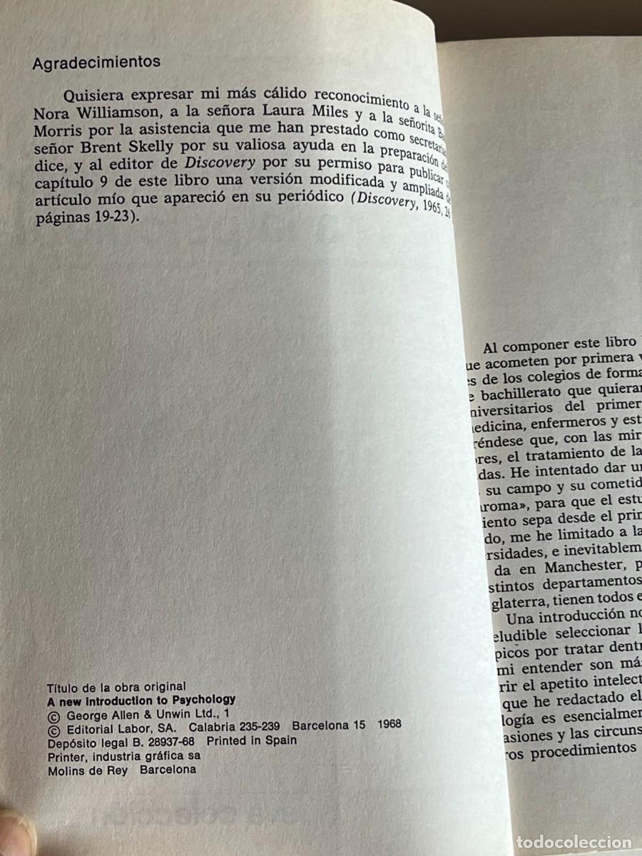 Libros de segunda mano: INTRODUCCION A LA PSICOLOGIA-JOHN COHEN - Foto 4