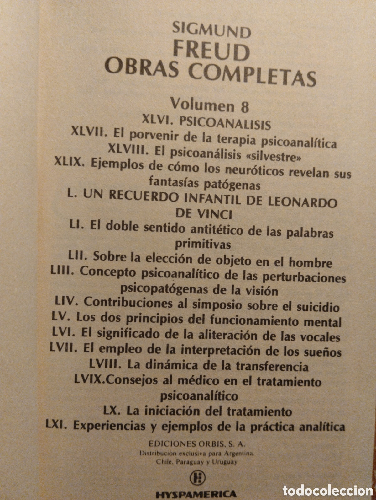 Libros de segunda mano: Obras Completas, Freud, 8, Editorial Orbis - Foto 2