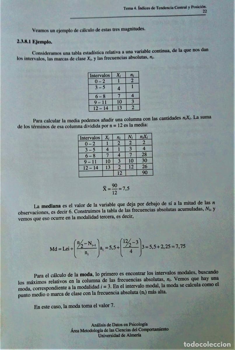 Libros de segunda mano: AN&Aacute;LISIS DE DATOS EN PSICOLOG&Iacute;A - UAL - Foto 4