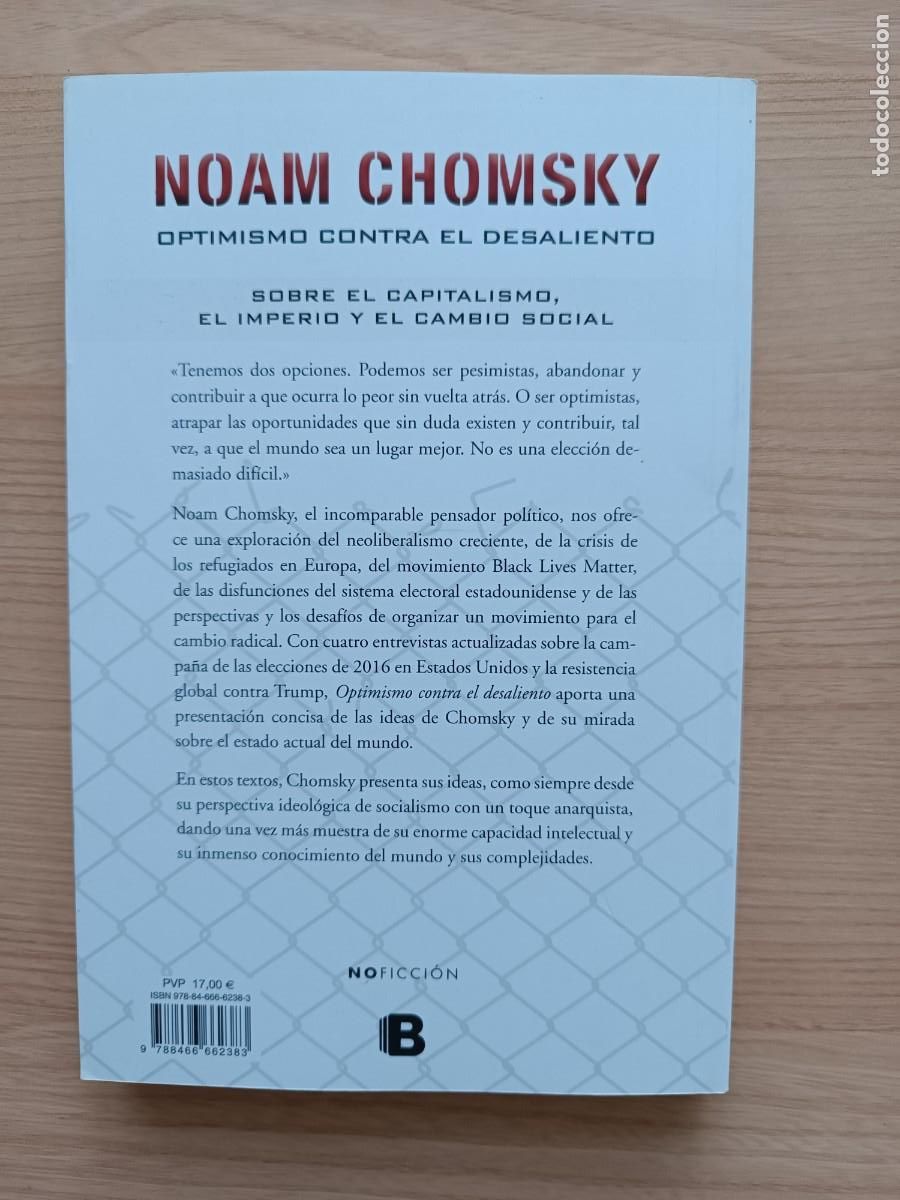 Libros de segunda mano: Optimismo contra el desaliento - Noam Chomsky. - Foto 2