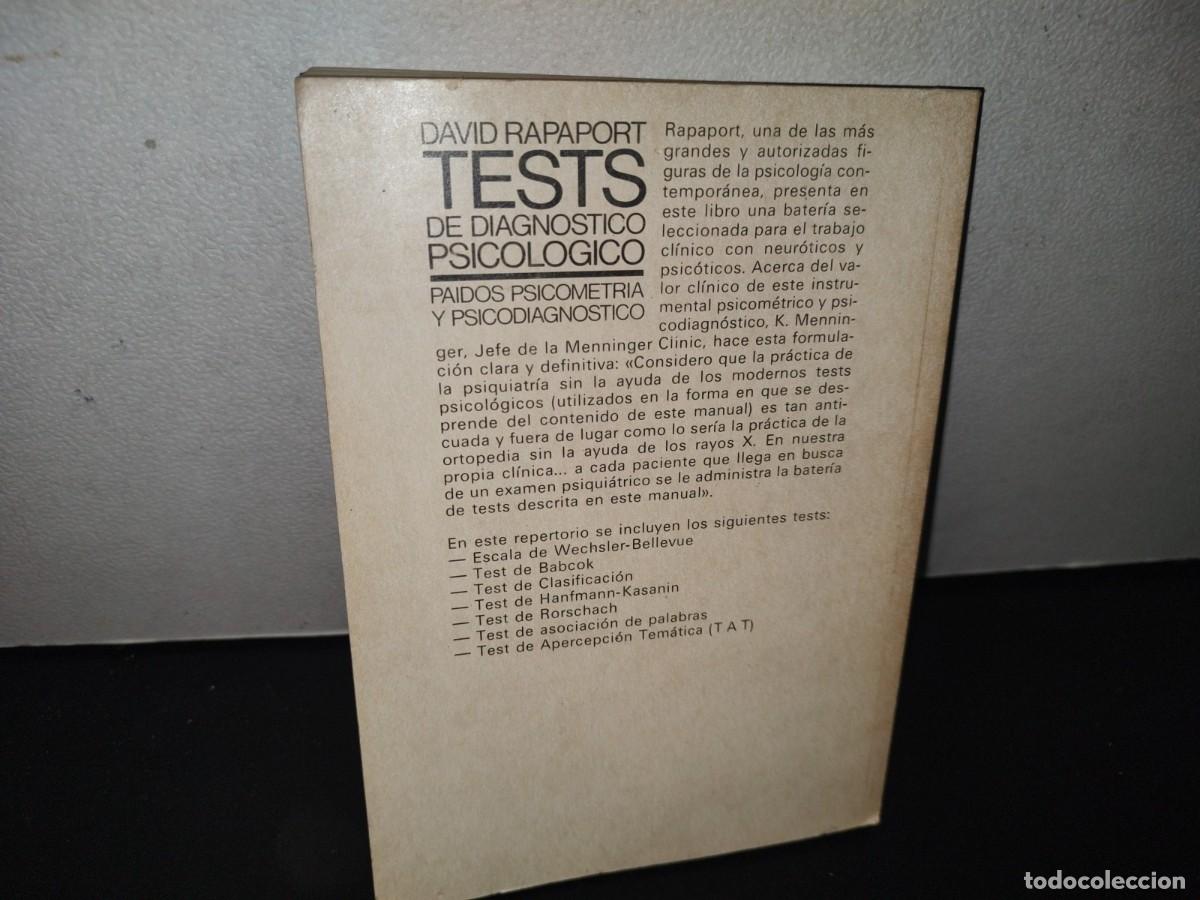 Libros de segunda mano: 132- TESTS DE DIAGN&Oacute;STICO PSICOL&Oacute;GICO - DAVID RAPAPORT - Foto 3
