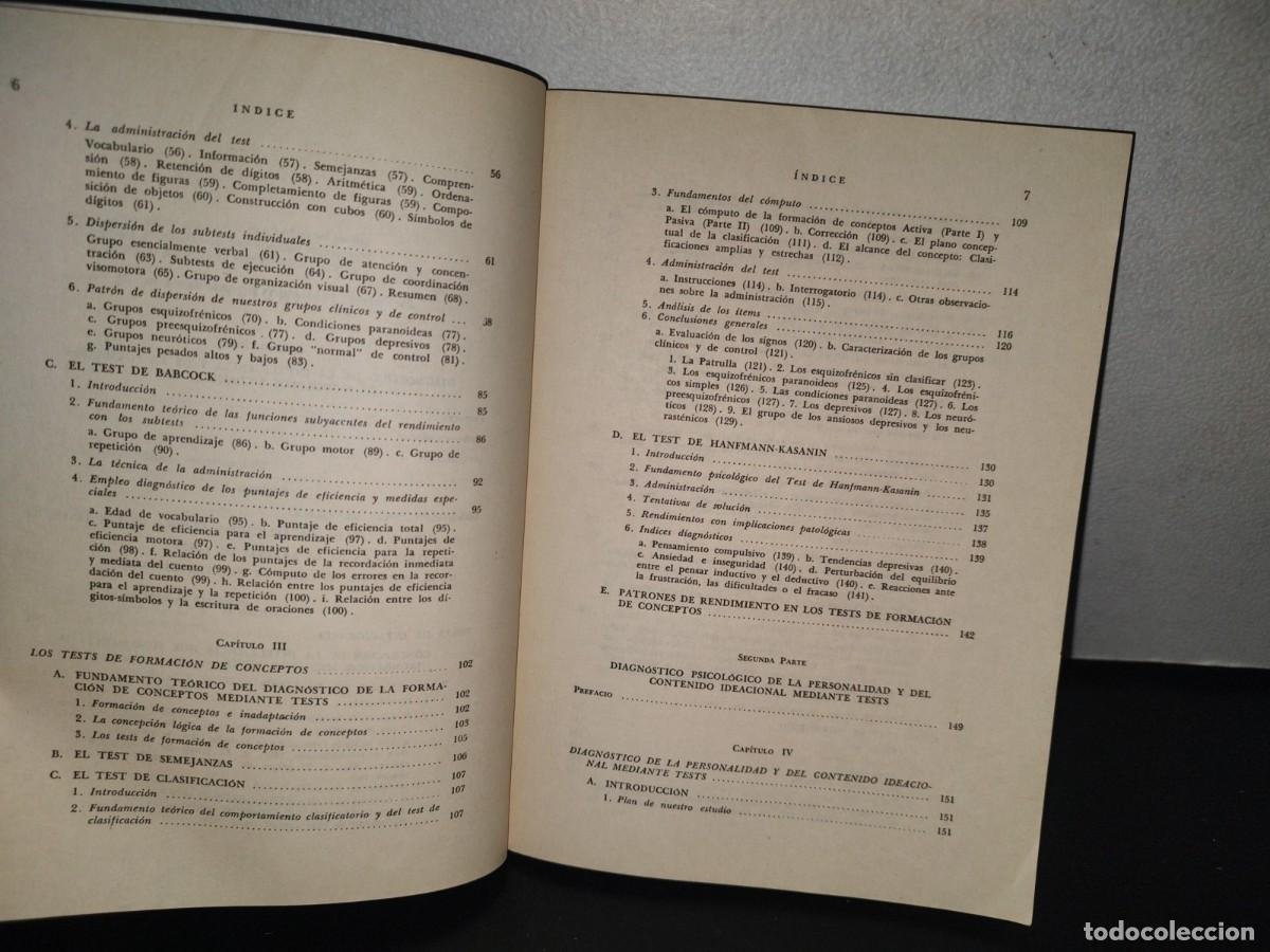 Libros de segunda mano: 132- TESTS DE DIAGN&Oacute;STICO PSICOL&Oacute;GICO - DAVID RAPAPORT - Foto 6
