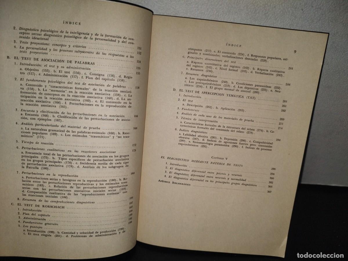 Libros de segunda mano: 132- TESTS DE DIAGN&Oacute;STICO PSICOL&Oacute;GICO - DAVID RAPAPORT - Foto 7