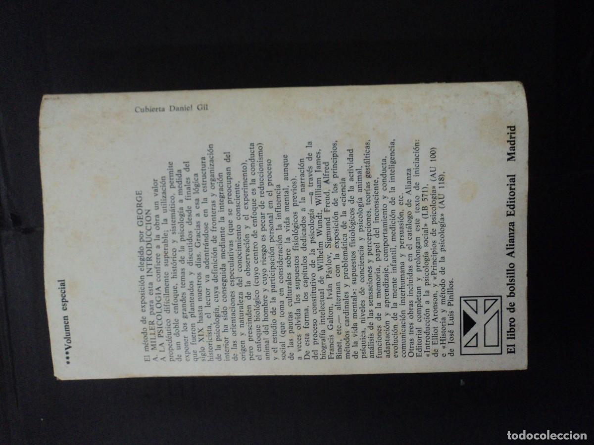 Libros de segunda mano: Introducci&oacute;n a la Psicolog&iacute;a - George A. Miller - Foto 4