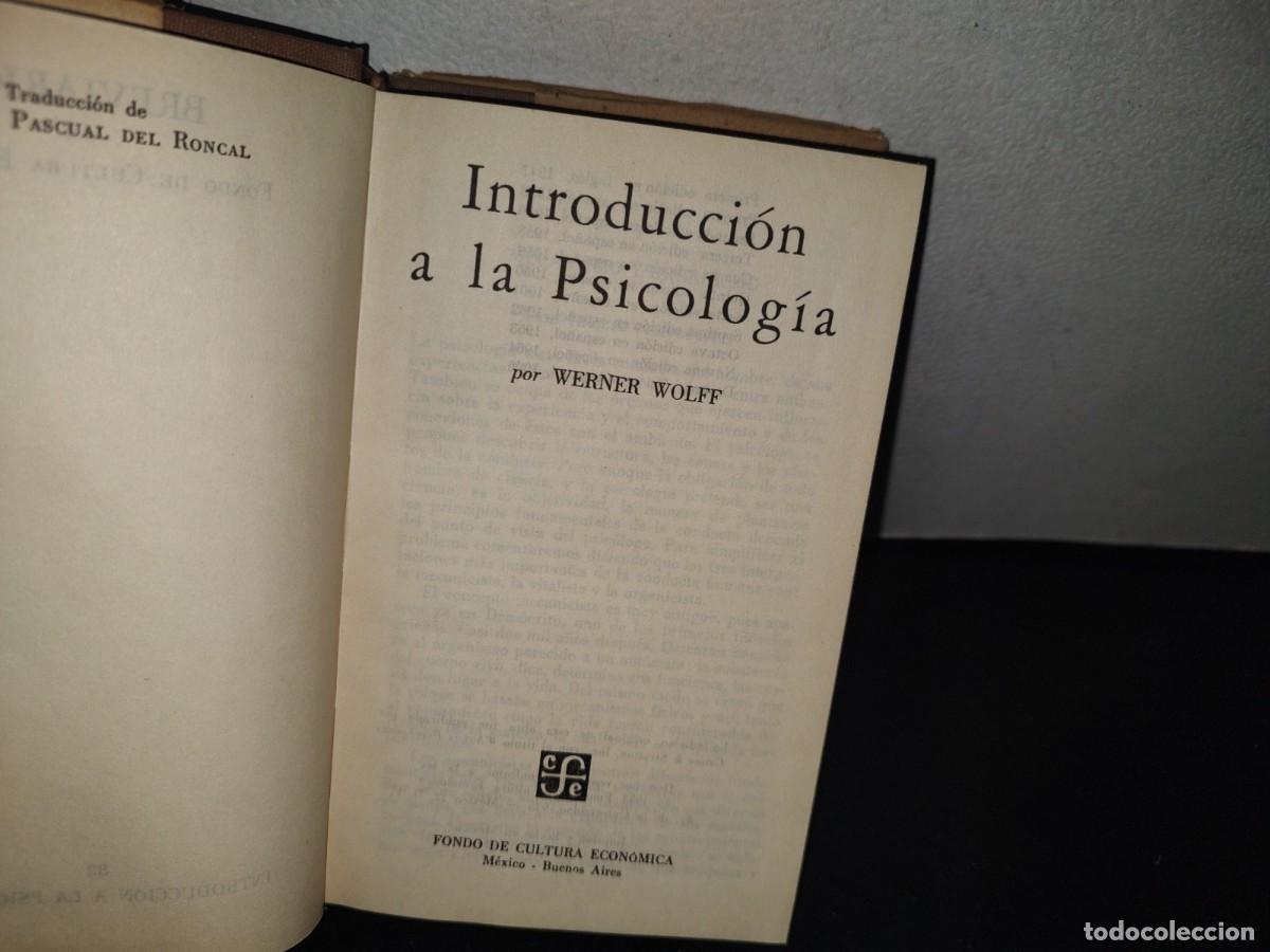 Libros de segunda mano: 134- INTRODUCCI&Oacute;N A LA PSICOLOG&Iacute;A - WERNER WOLFF - Foto 3
