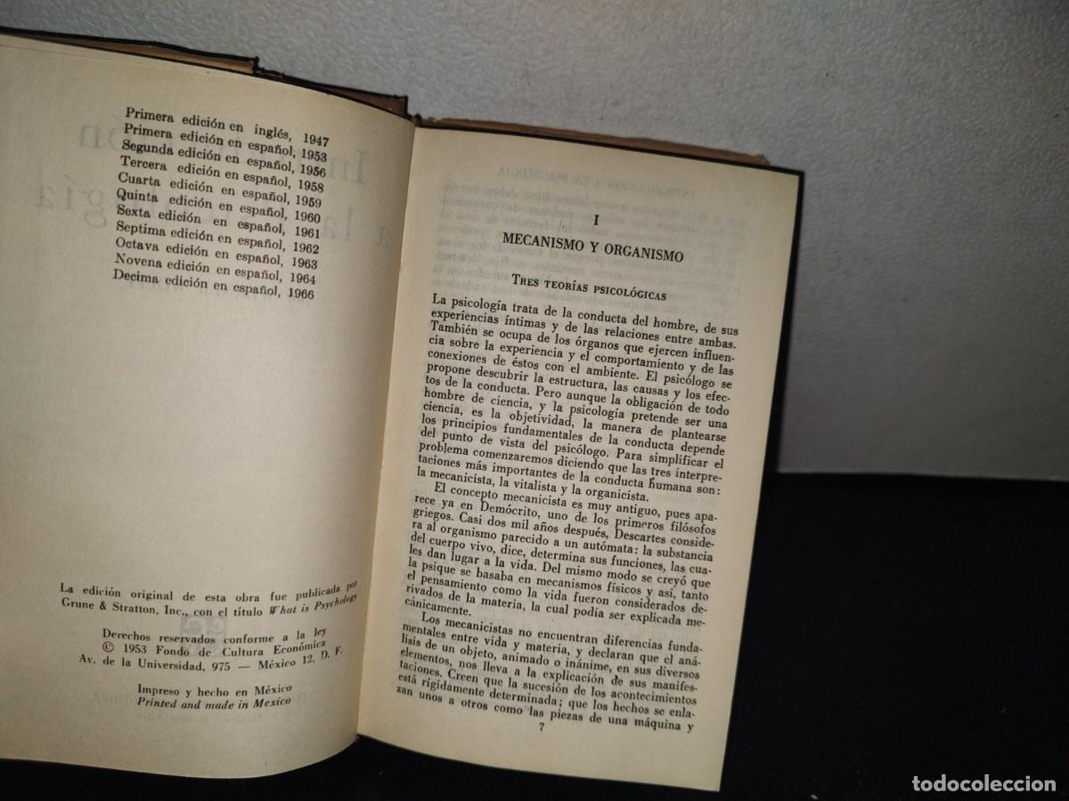 Libros de segunda mano: 134- INTRODUCCI&Oacute;N A LA PSICOLOG&Iacute;A - WERNER WOLFF - Foto 4