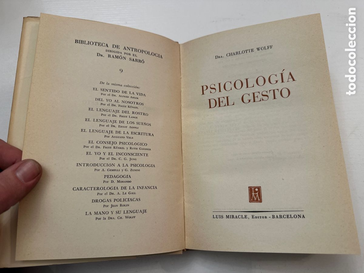 Libros de segunda mano: PSICOLOG&Iacute;A DEL GESTO / CHARLOTTE WOLFF - Foto 3