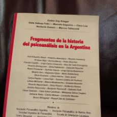 Libros de segunda mano: FRAGMENTOS DE LA HISTORIA DEL PSICOANÁLISIS EN LA ARGENTINA. VARIOS AUTORES