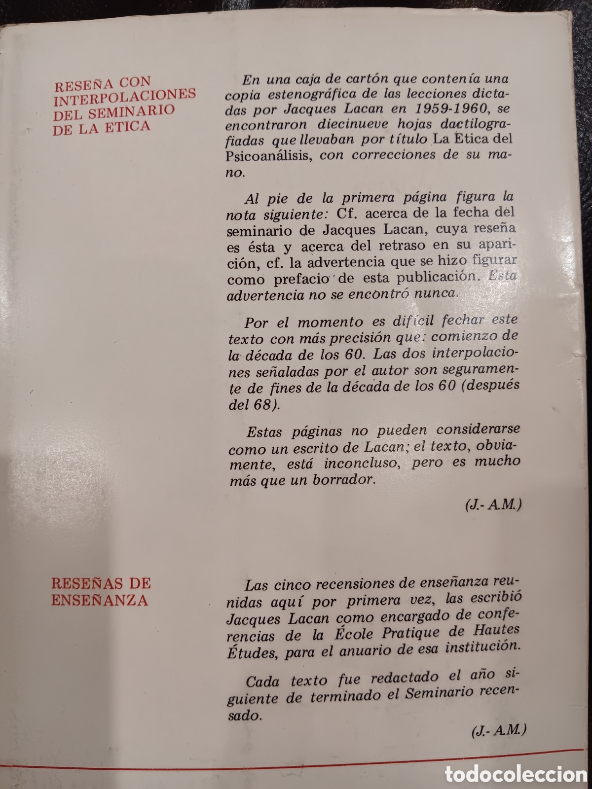 Libros de segunda mano: Jacques Lacan. Rese&ntilde;as de ense&ntilde;anza - Foto 2