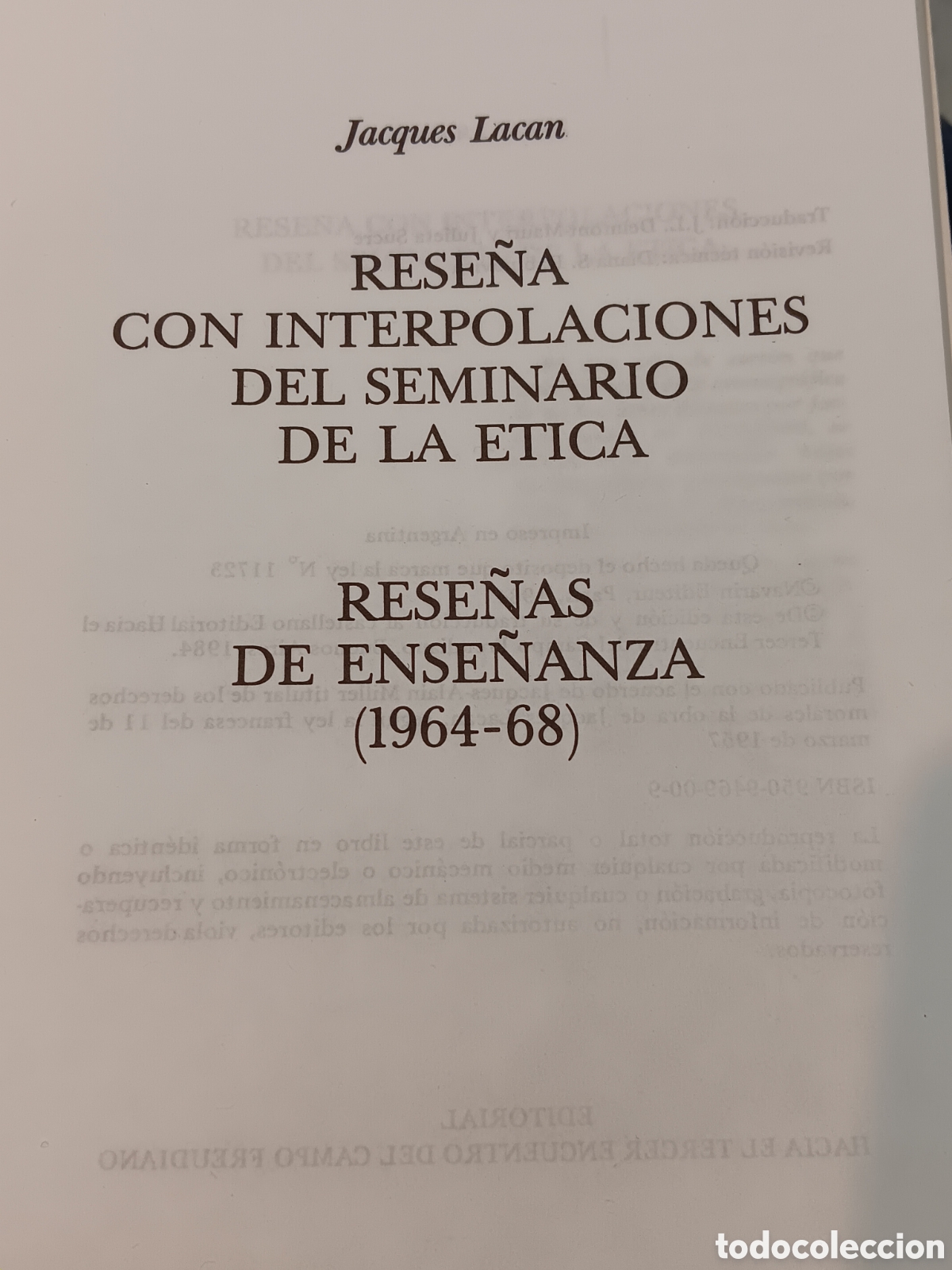 Libros de segunda mano: Jacques Lacan. Rese&ntilde;as de ense&ntilde;anza - Foto 3