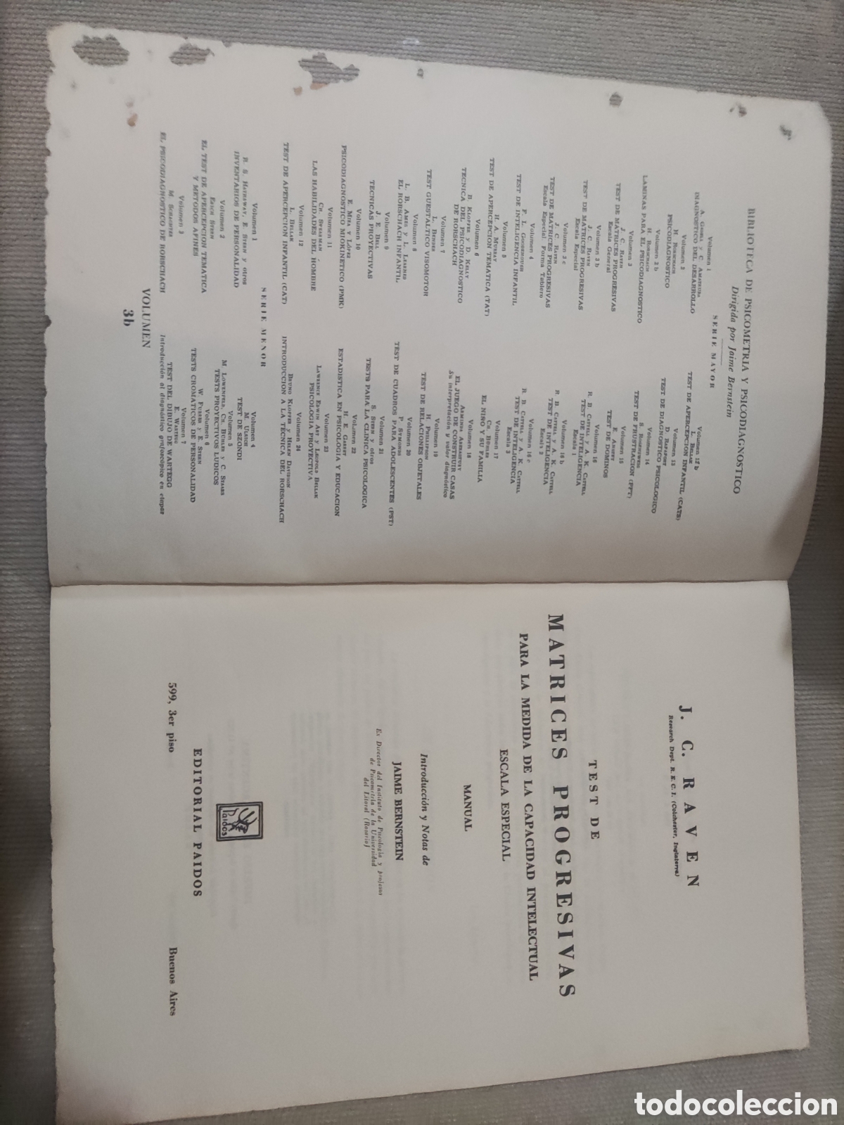 Libros de segunda mano: Test de Matrices Progresivas. Escala Especial Manual. - Foto 2