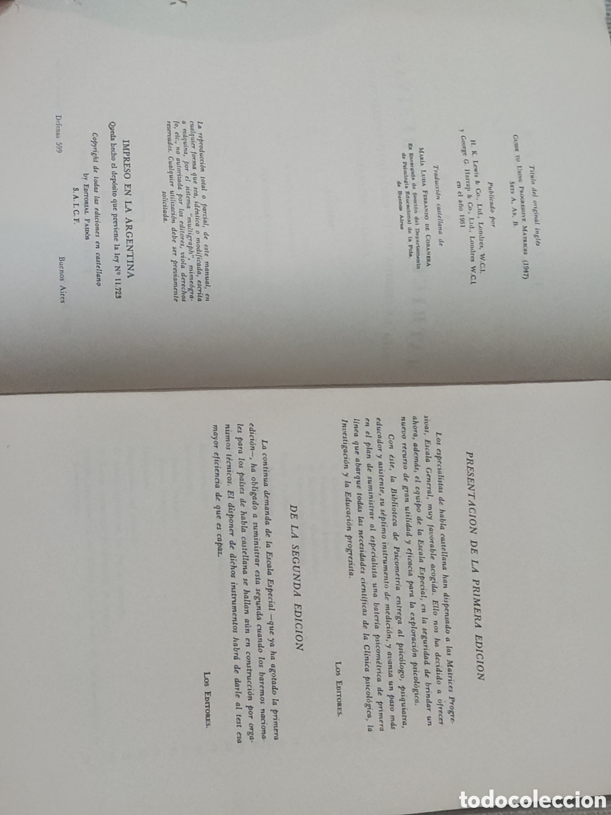 Libros de segunda mano: Test de Matrices Progresivas. Escala Especial Manual. - Foto 3