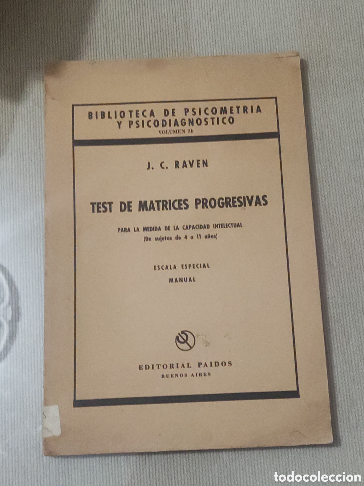 Libros de segunda mano: Test de Matrices Progresivas. Escala Especial Manual. - Foto 1