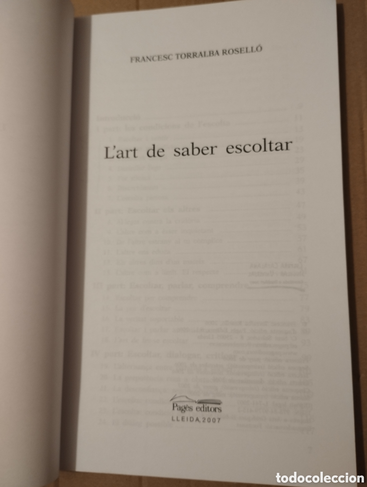 Libros de segunda mano: LART DE SABER ESCOLTAR (FRANCESC TORRALBA) - Foto 2