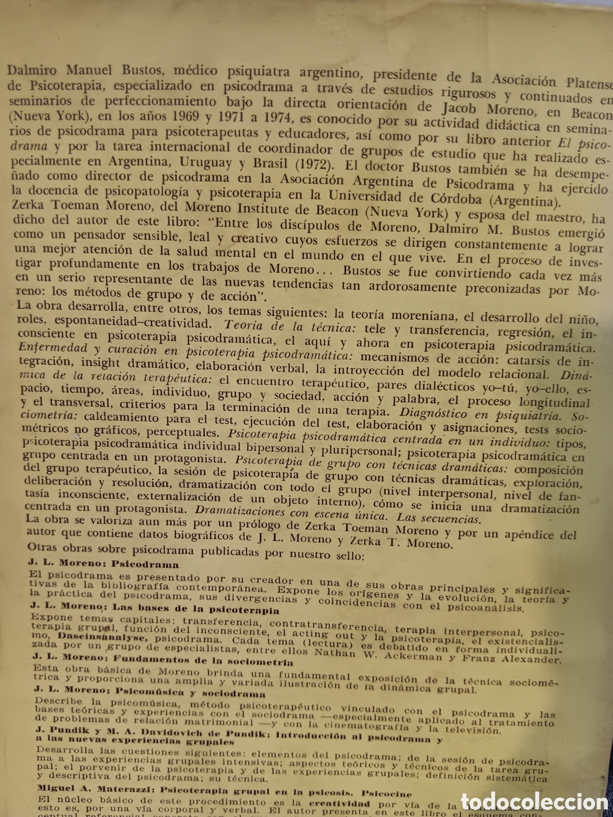 Libros de segunda mano: Dalmiro M. Bustos. Psicoterapia psicodram&aacute;tica - Foto 2