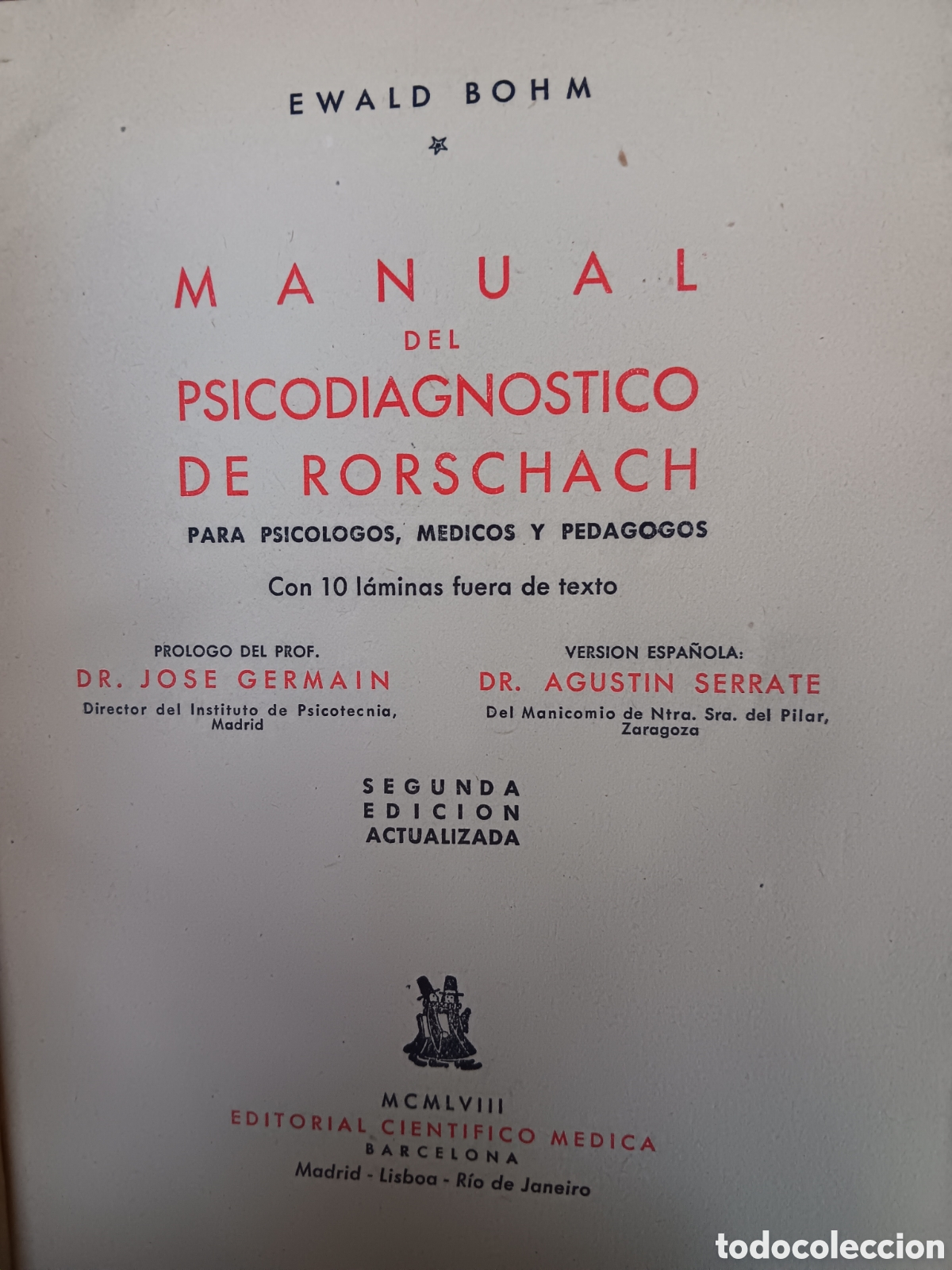 Libros de segunda mano: E. Bohm. Manual del psicodiagnostico de Rorschach - Foto 2