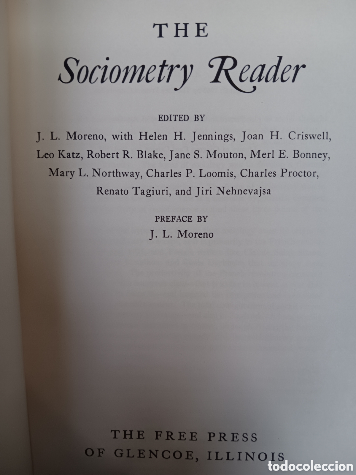 Libros de segunda mano: J. L. Moreno y otros. The sociometry reader - Foto 1