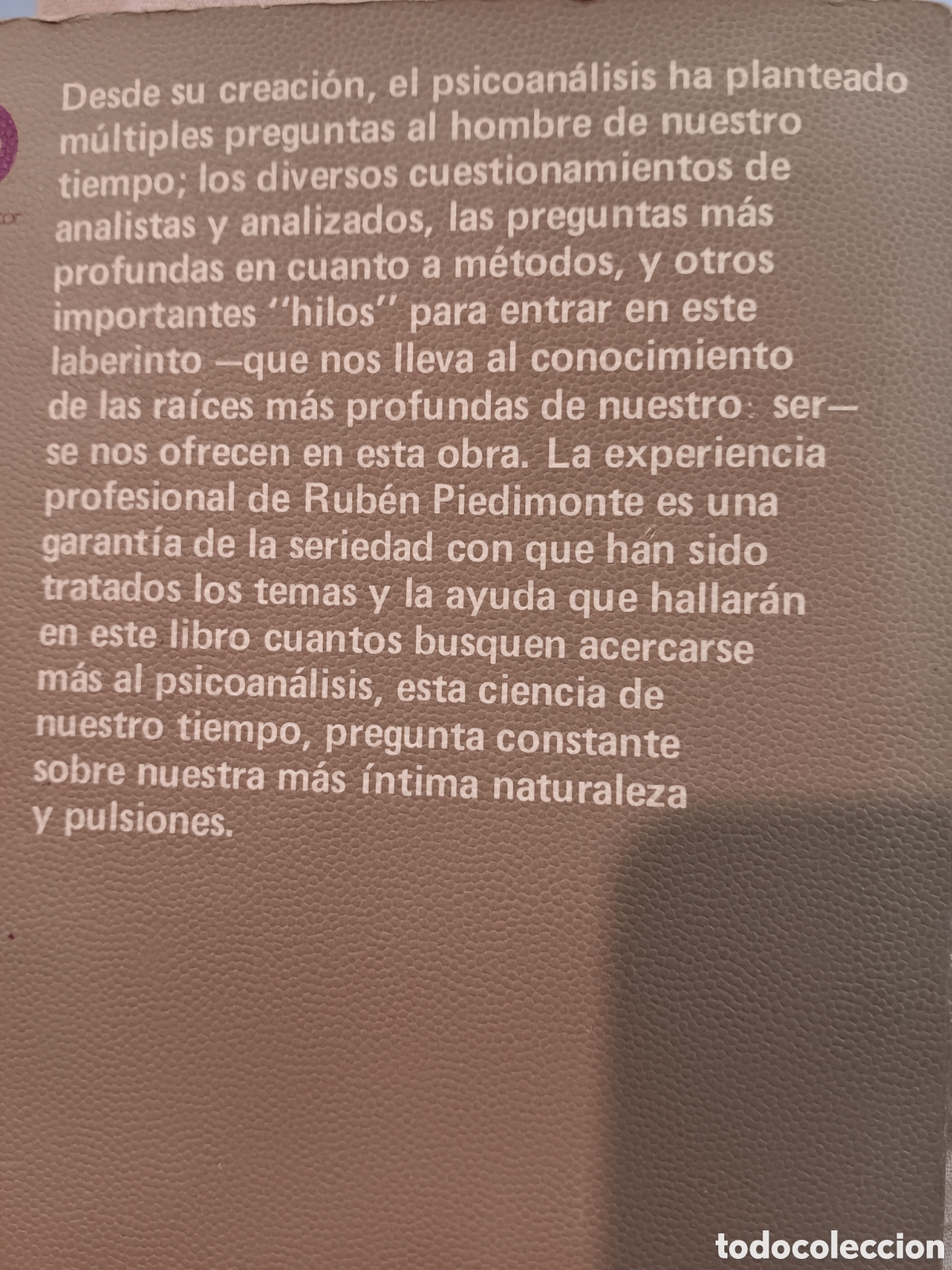 Libros de segunda mano: Rub&eacute;n Piedimonte. Temas b&aacute;sicos de Psicoan&aacute;lisis. - Foto 2