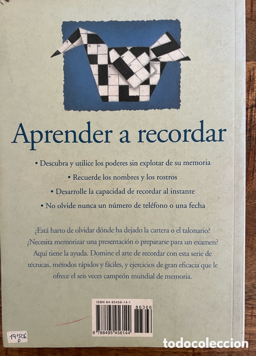 Libros de segunda mano: Aprender a recordar T&eacute;cnicas, pr&aacute;cticas y ejercicios para mejorar su memoria. - Foto 2