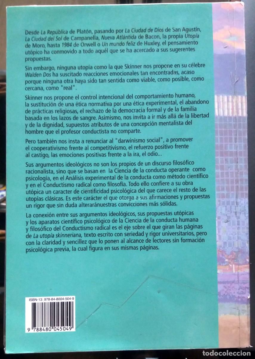 Libros de segunda mano: Jos&eacute; Luis Prieto . La utop&iacute;a skinneriana - Foto 2