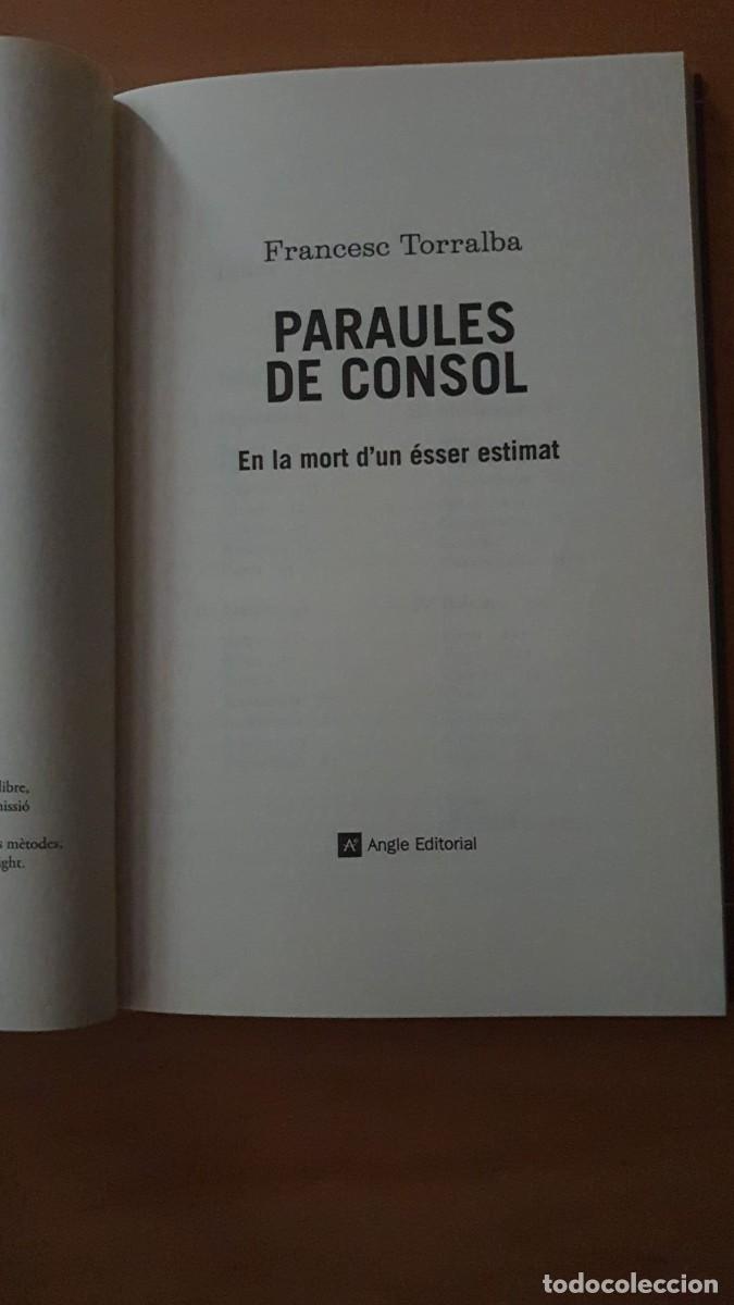Libros de segunda mano: Paraules de Consol per Francesc Torralba - Foto 2