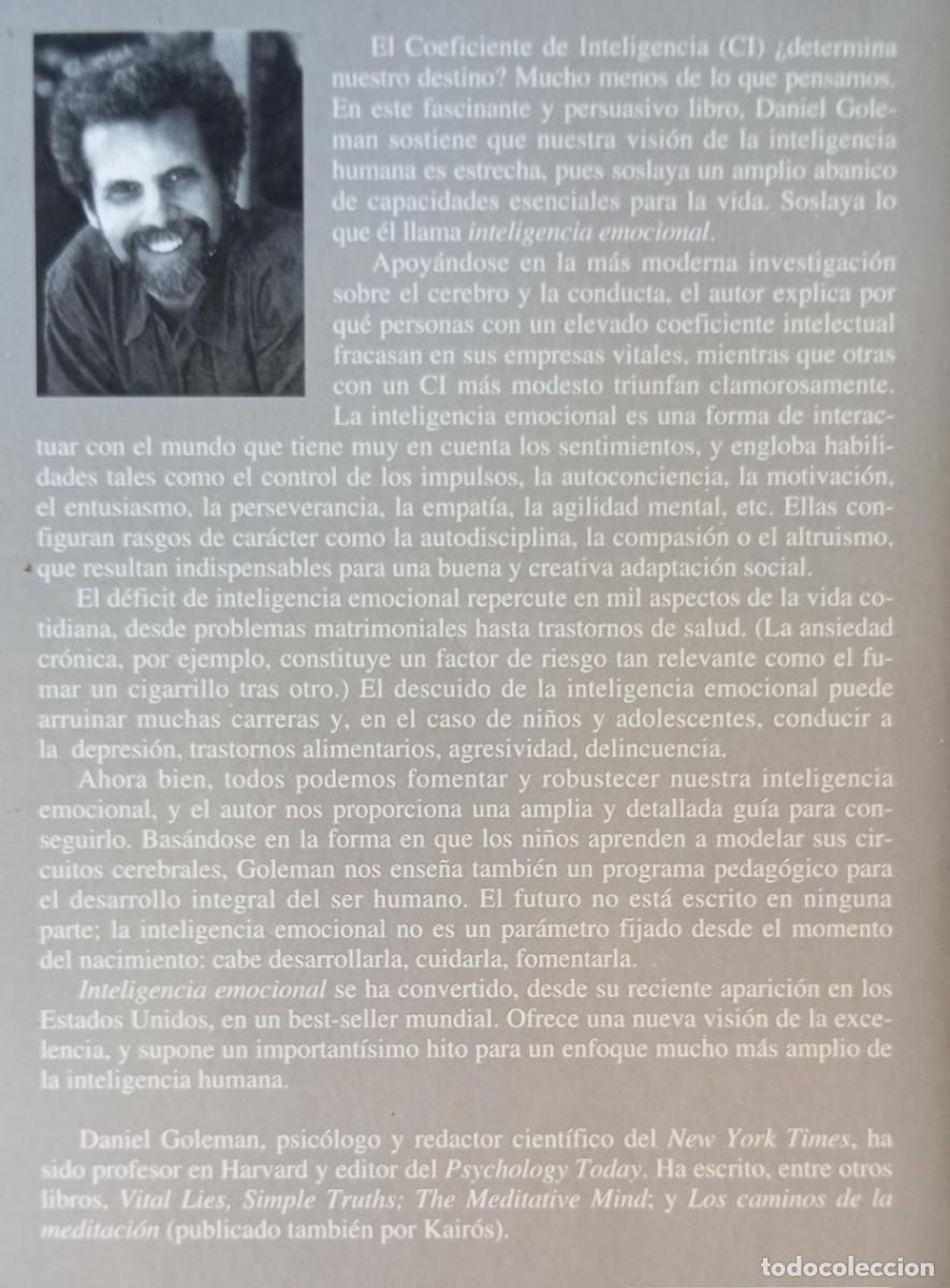 Libros de segunda mano: INTELIGENCIA EMOCIONAL - DANIEL GOLEMAN - Foto 2