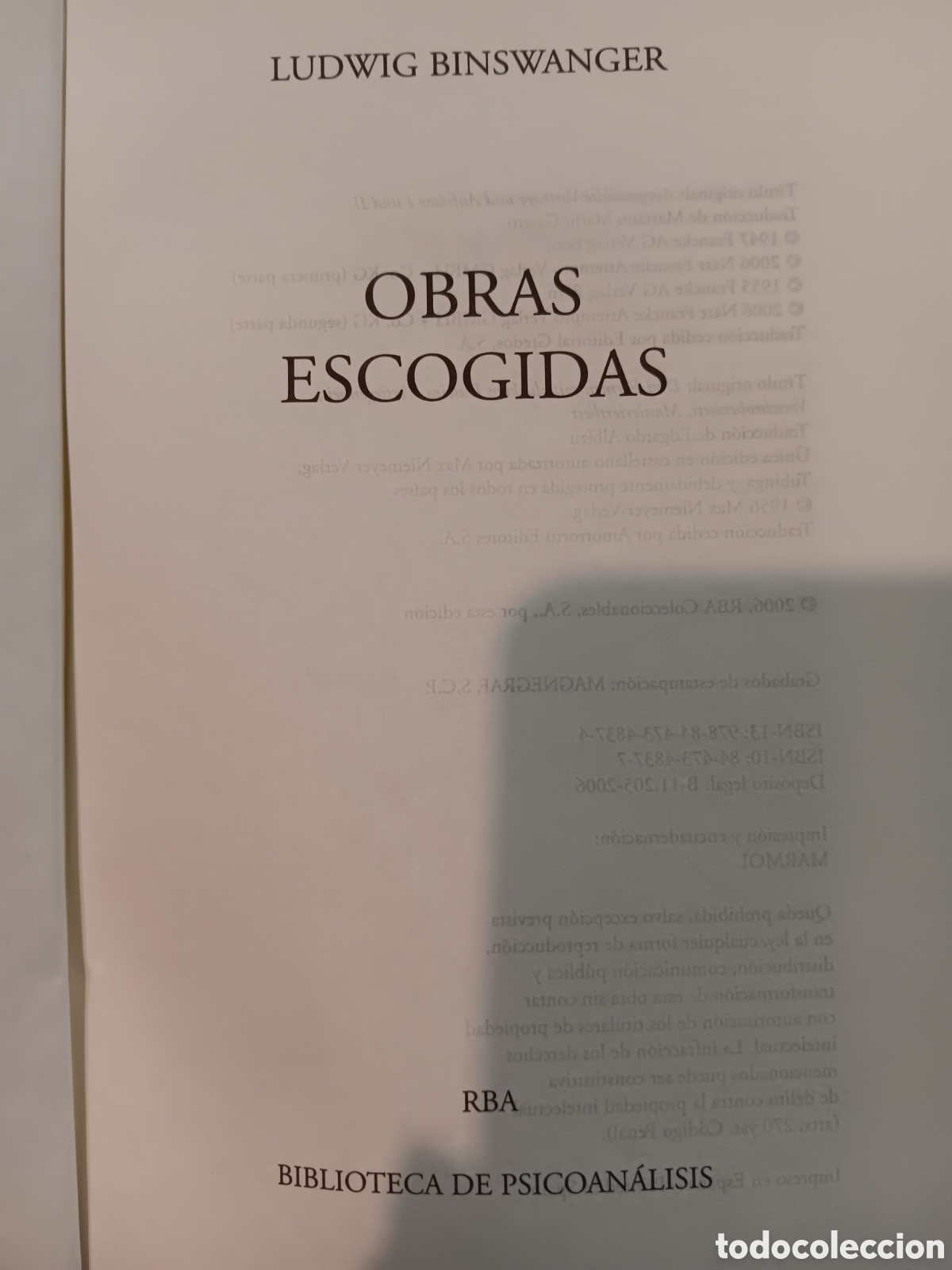 Libros de segunda mano: L. BINSWANGER. OBRAS ESCOGIDAS