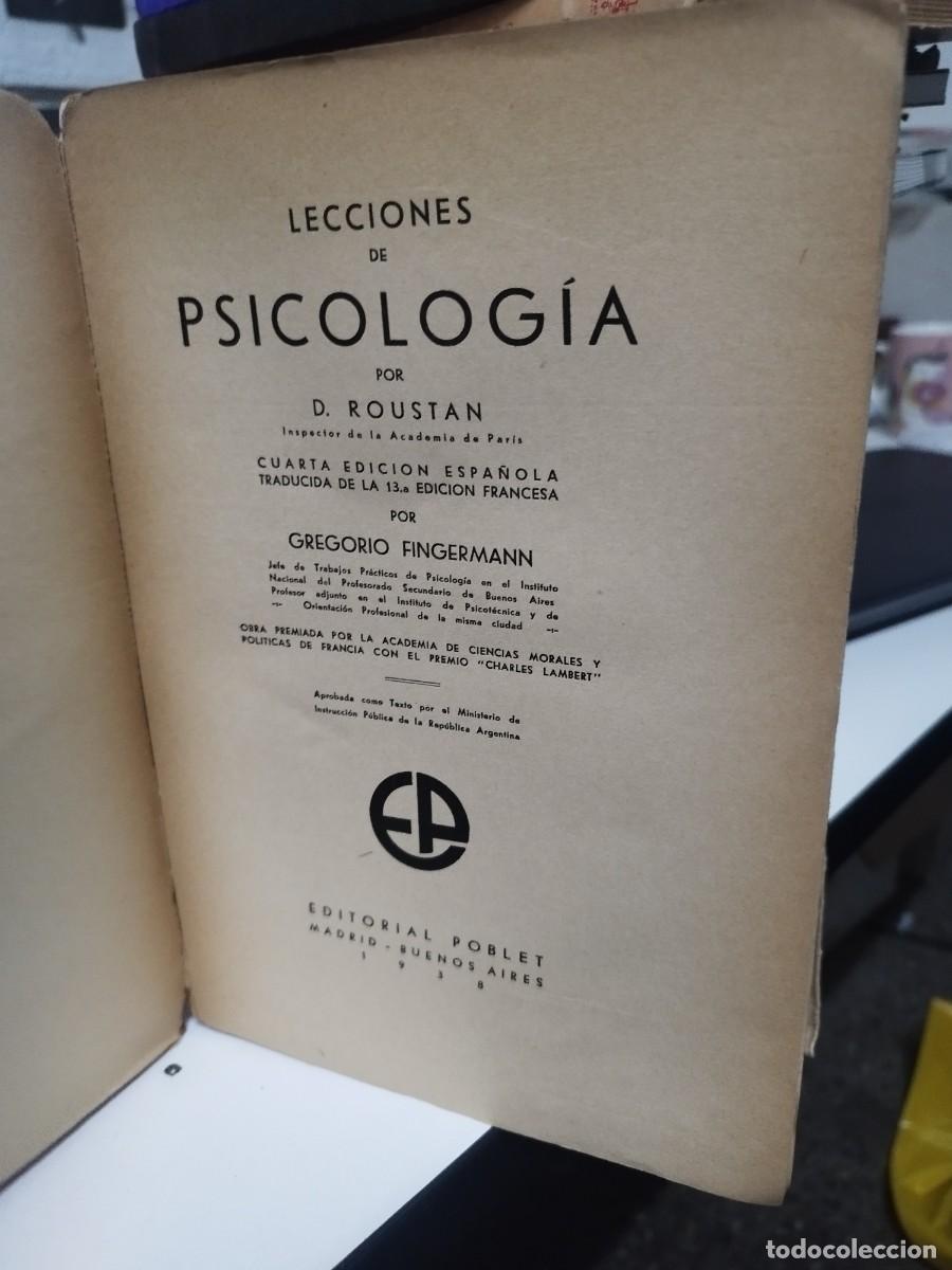 Libros de segunda mano: Lecciones de psicologia D. Roustan Ed. poblet - Foto 2