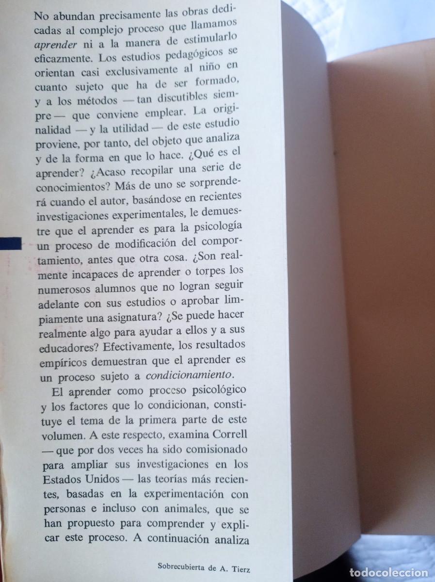 Libros de segunda mano: EL APRENDER FUNDAMENTOS PSICOLOGICOS Y PROBLEMATICA, Werner Correll - Foto 3