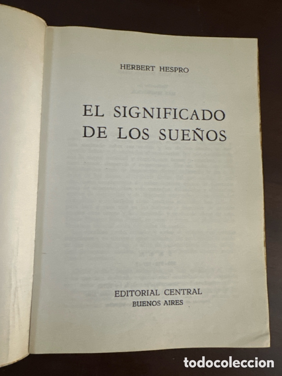 Libros de segunda mano: EL SIGNIFICADO DE LOS SUE&Ntilde;OS / HERBERT HESPRO. - Foto 2