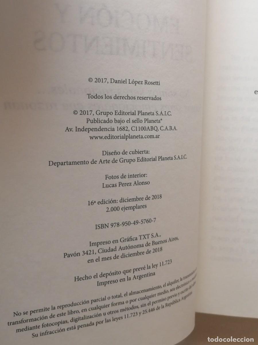 Libros de segunda mano: EMOCI&Oacute;N Y SENTIMIENTOS, DANIEL L&Oacute;PEZ ROSETTI, PLANETA - Foto 6