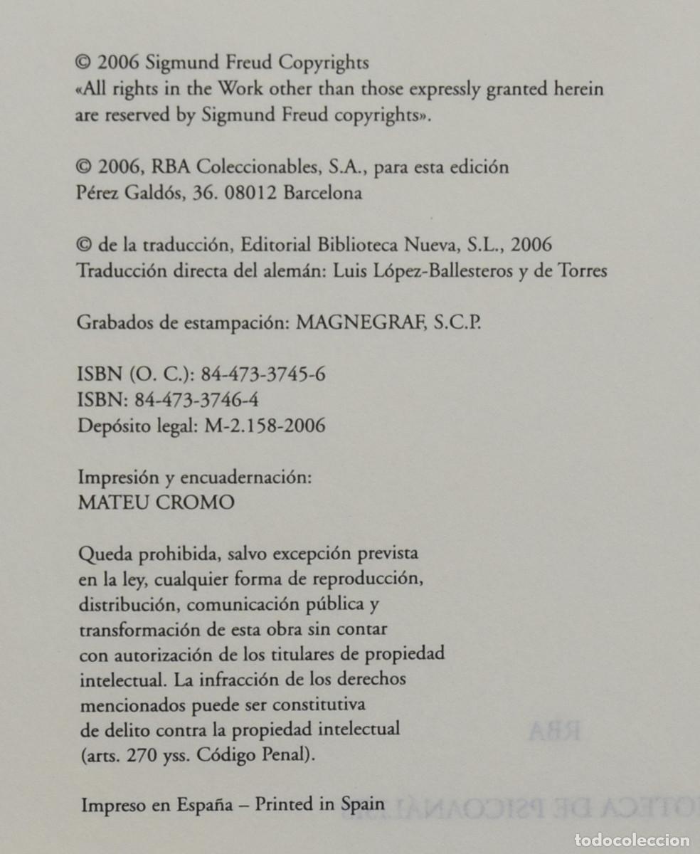 Libros de segunda mano: OBRAS COMPLETAS (X tomos - completa) - Sigmund FREUD - Foto 4
