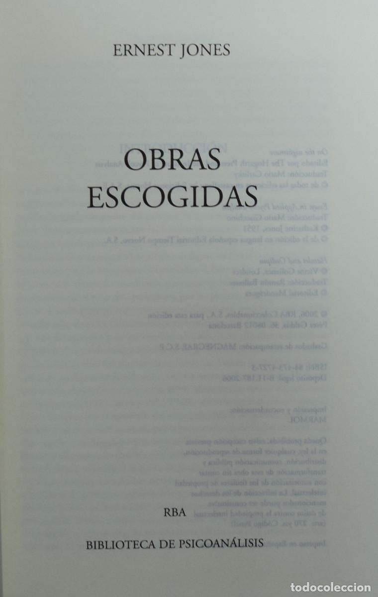 Libros de segunda mano: OBRAS ESCOGIDAS - Ernest JONES - Foto 2