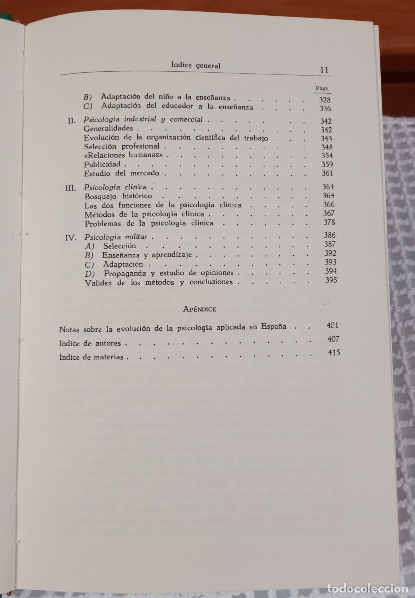 Libros de segunda mano: PSICOLOG&Iacute;A APLICADA / DR. ENRIQUE CERDA - Foto 12