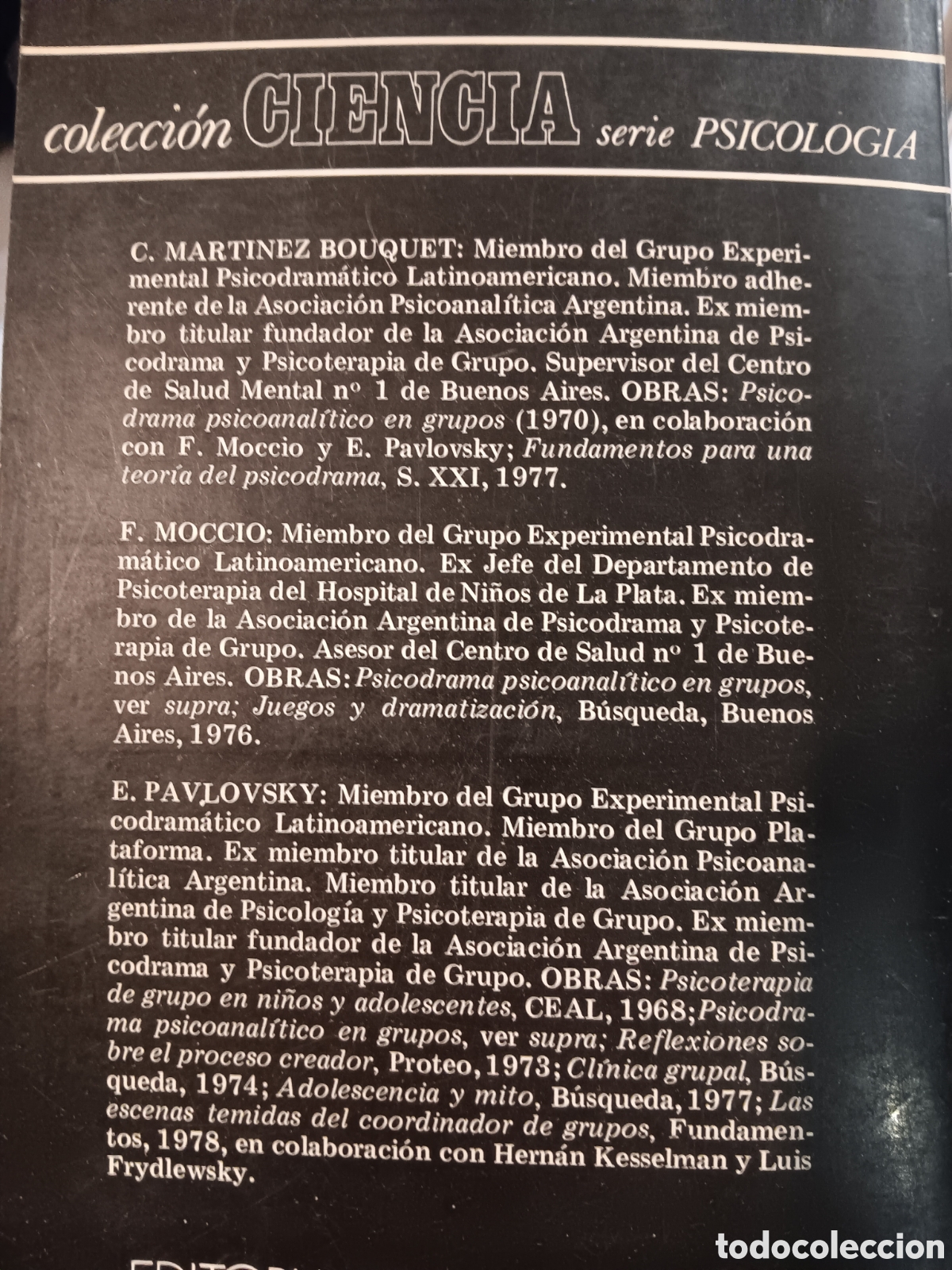 Libros de segunda mano: E. Pavlovsky y otros. Psicodrama - Foto 2