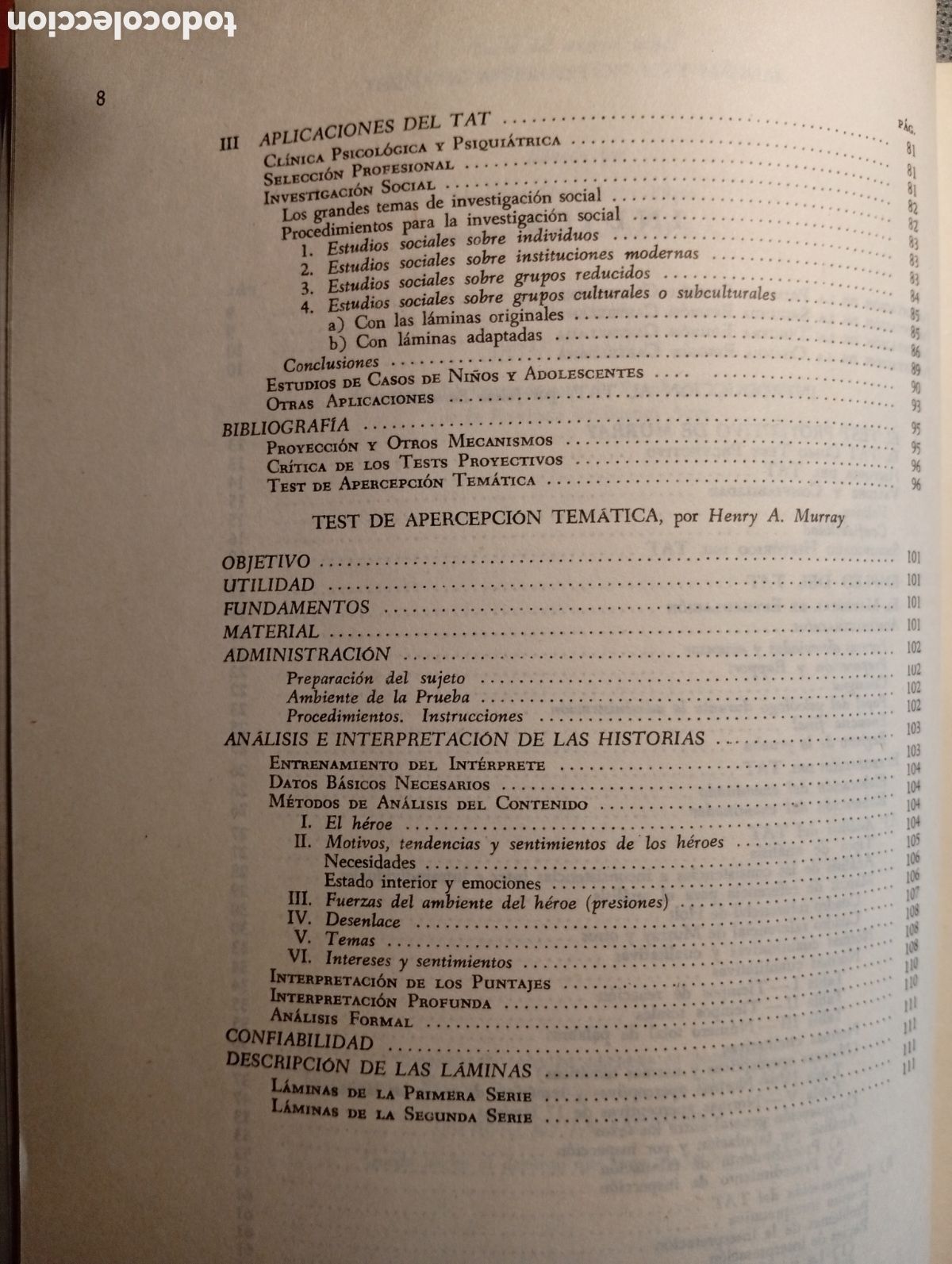 Libros de segunda mano: TEST DE APERCEPCI&Oacute;N TEM&Aacute;TICA, HENRY A. MURRAY - Foto 3