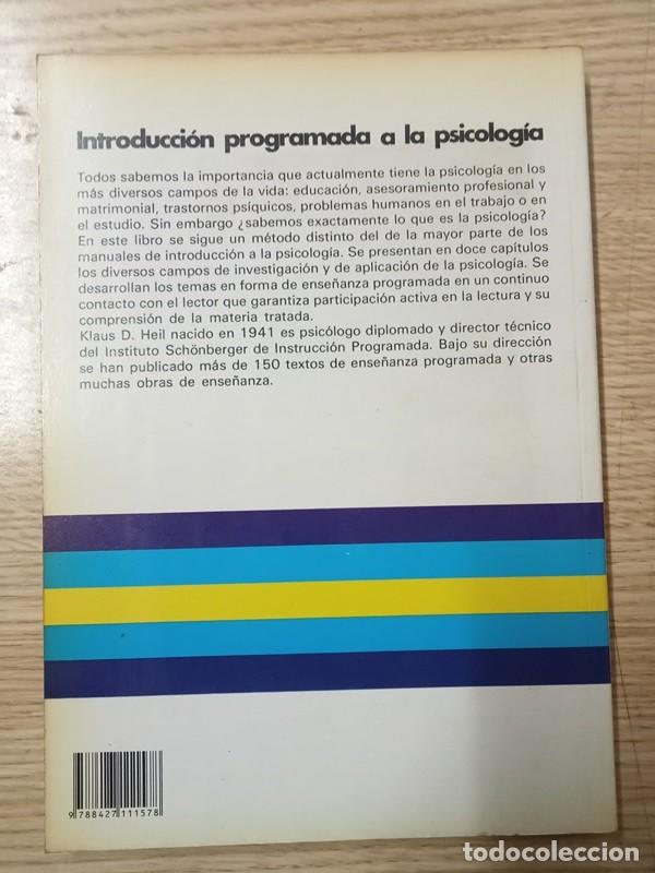 Libros de segunda mano: Introduccion programada a la psicologia Klaus D.Heil - Foto 2