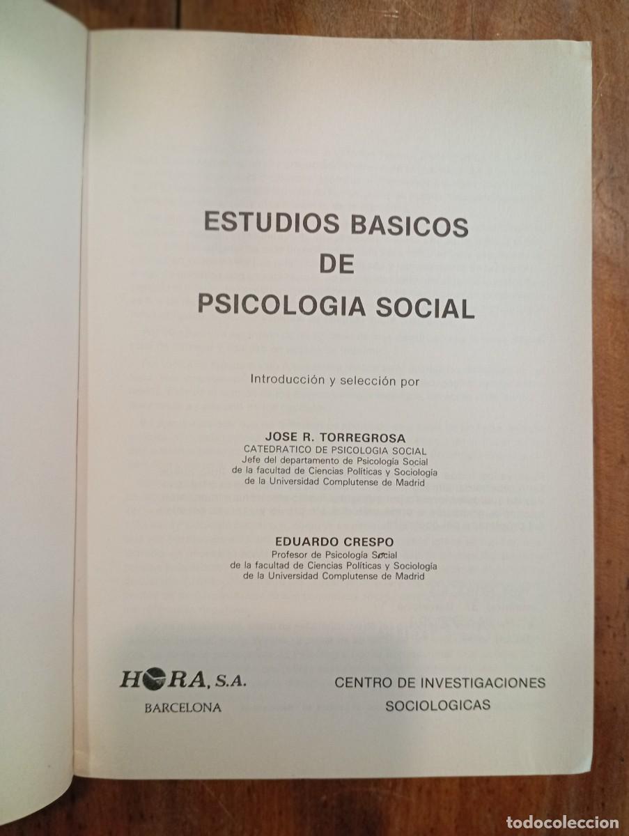 Libros de segunda mano: ESTUDIOS b&aacute;sicos de psicolog&iacute;a social - Foto 2