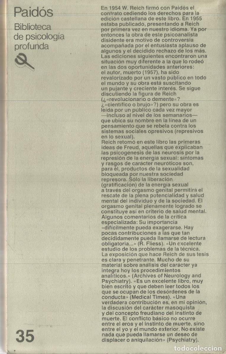 Libros de segunda mano: WILHELM REICH. LA FUNCION DEL ORGASMO. PAIDOS - Foto 2