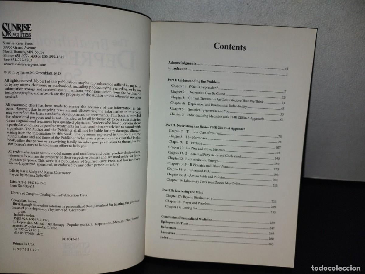Libros de segunda mano: 154- THE BREAKTHROUGH DEPRESSION SOLUTION - JAMES GREENBLATT - Foto 7