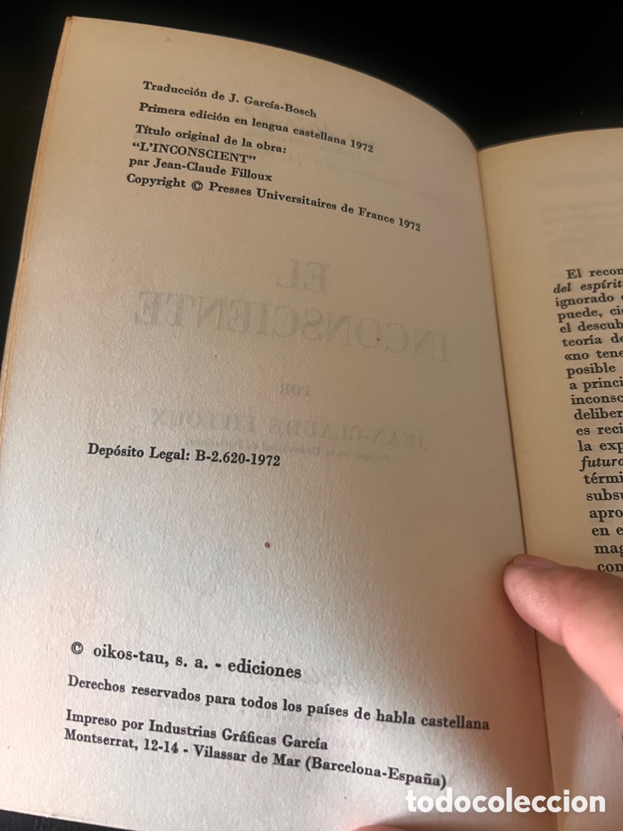 Libros de segunda mano: El inconsciente. Jean Claude Filloux - Foto 3