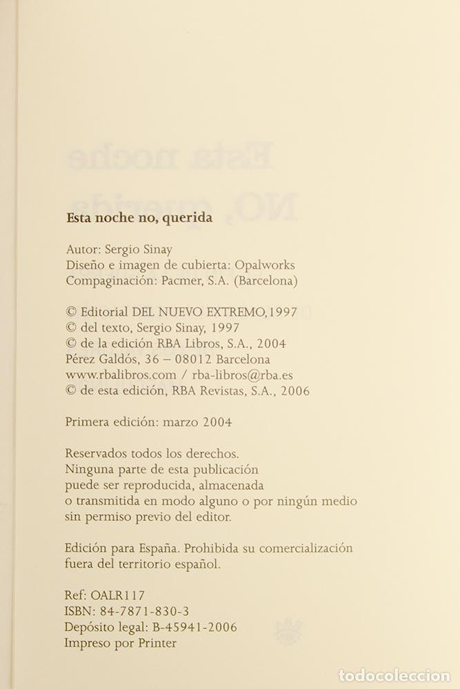 Libros de segunda mano: Esta noche no, querida - Sergio Sinay - Foto 4