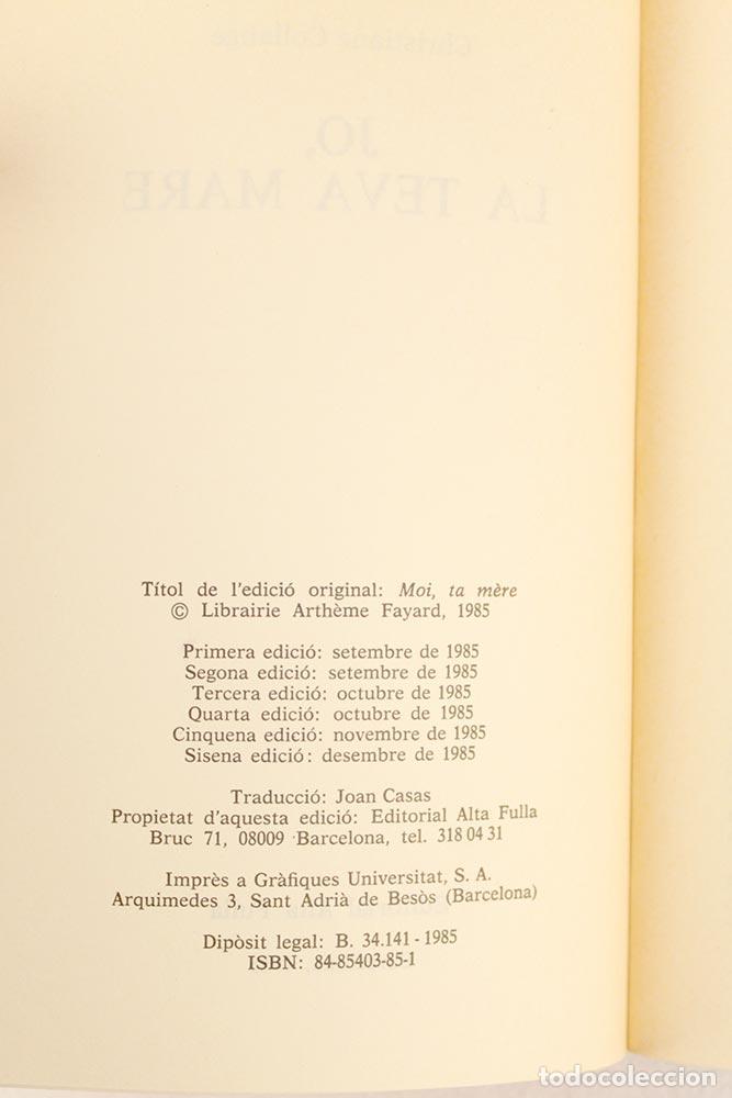Libros de segunda mano: Jo, la teva mare - Christiane Collange - Foto 4