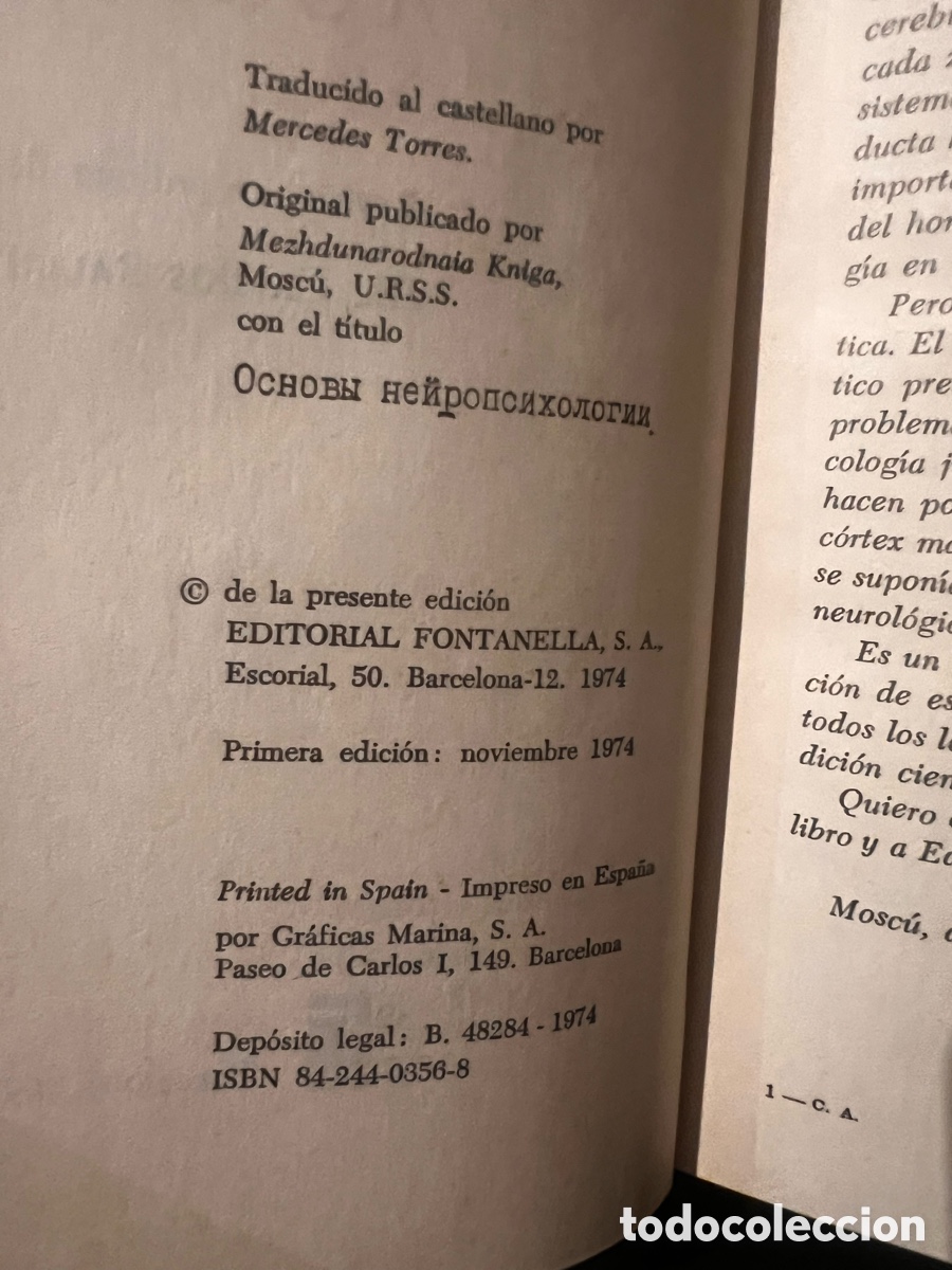 Libros de segunda mano: El cerebro en acci&oacute;n. A.R. Luria . - Foto 2