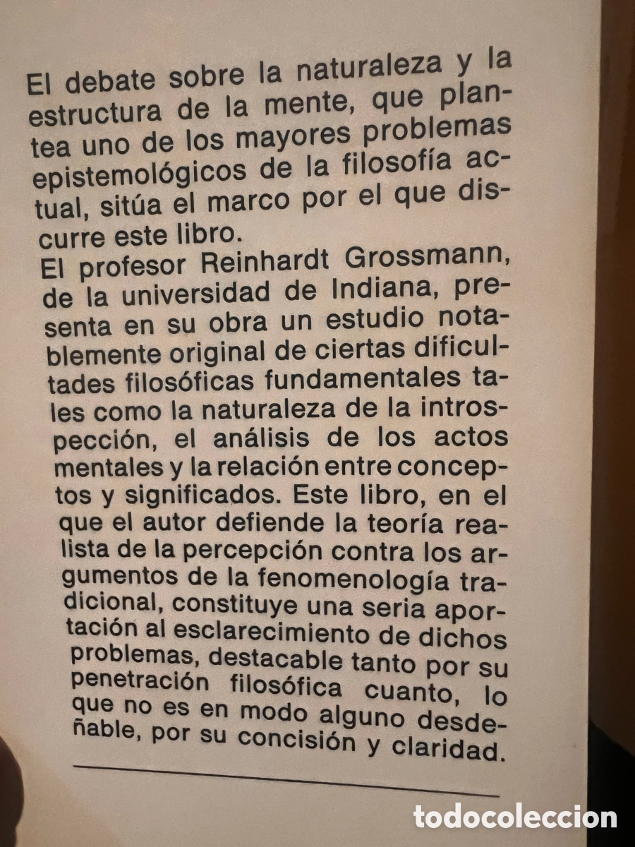 Libros de segunda mano: La estructura de la mente . Reinhardt Grossmann. - Foto 3
