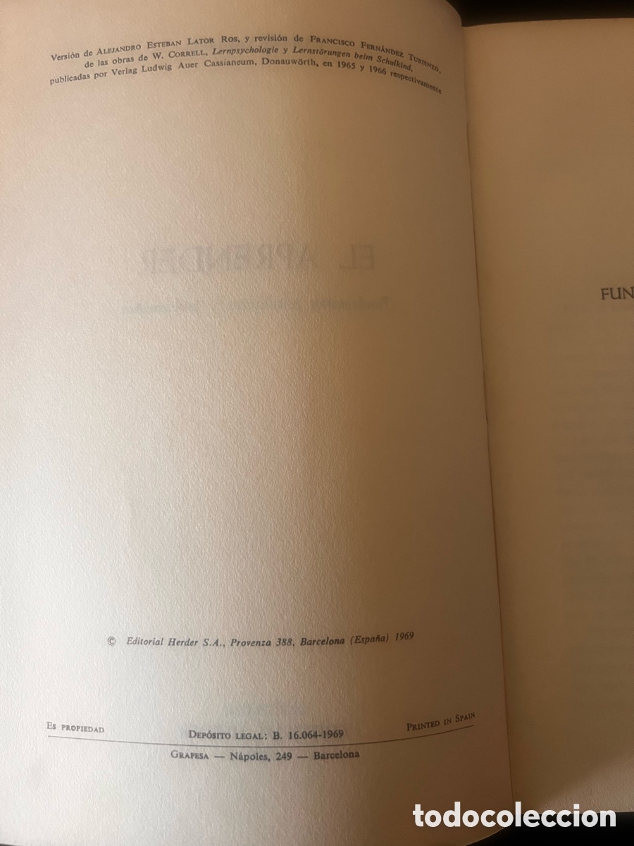 Libros de segunda mano: El aprender. Werner Correll. Ed. Herder - Foto 5